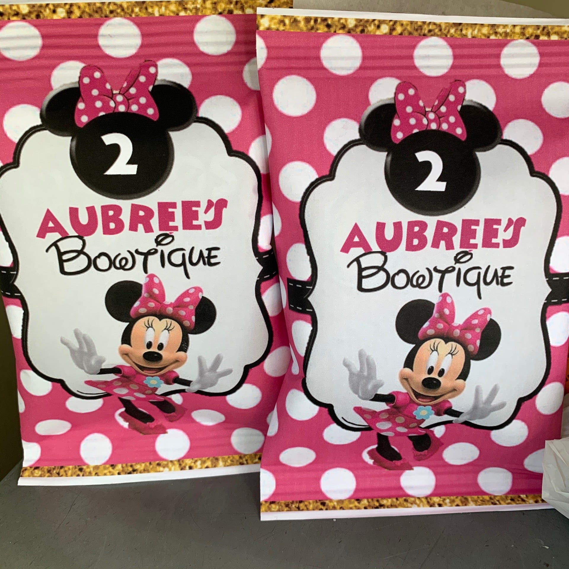 Custom Minnie Mouse Light Pink Pringles / Pringles Favor Box / Party Favors  Minnie Mouse / Minnie Mouse Birthday / Minnie Mouse Party